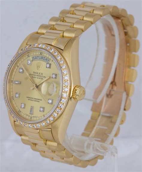 day date rolex 18038 18k yellow gold 36mm|Rolex 18038 diamond dial.